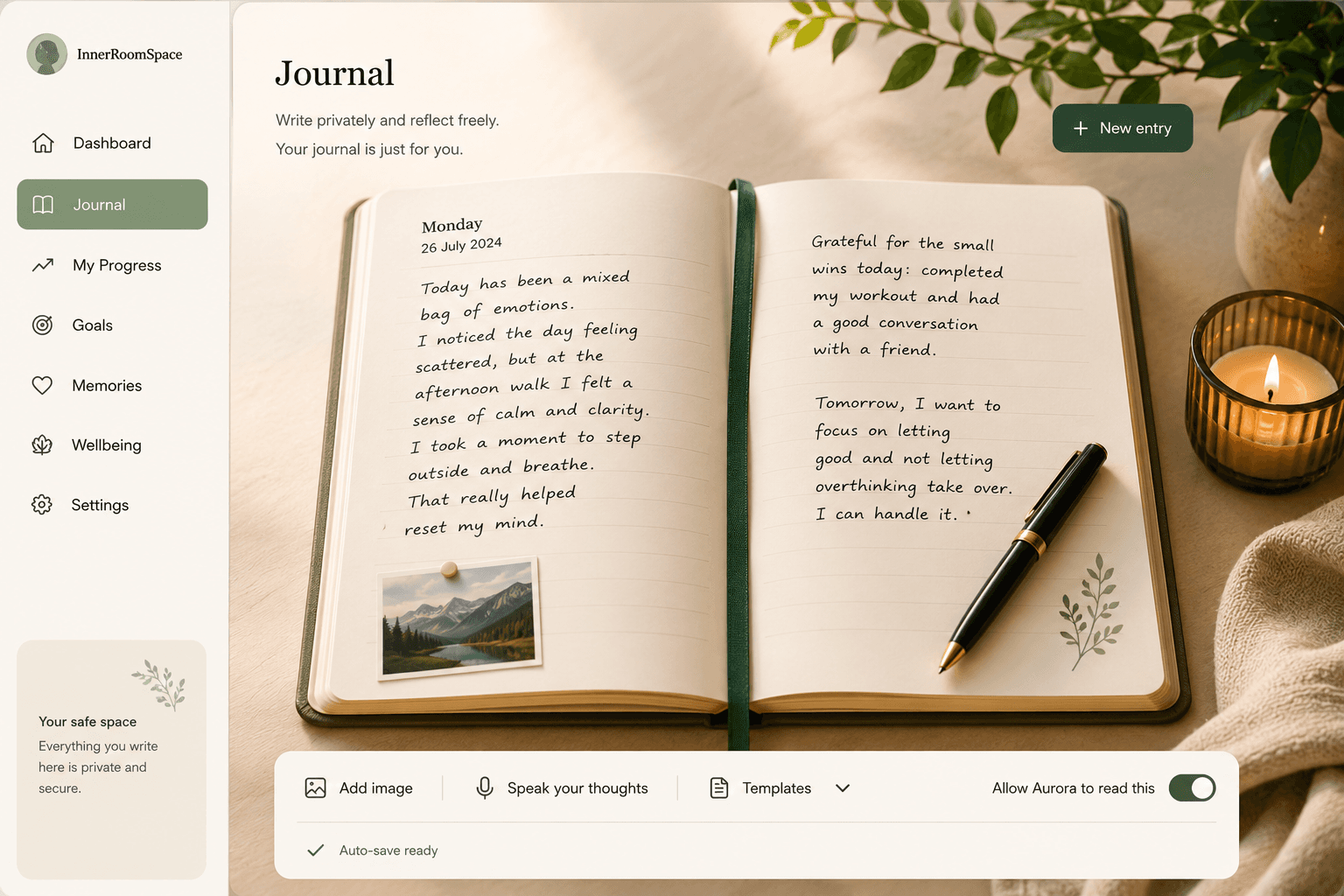 Journal inside InnerRoomSpace